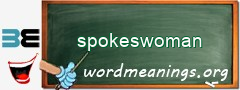 WordMeaning blackboard for spokeswoman